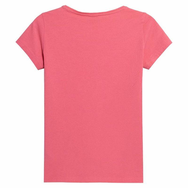 Camiseta de Manga Corta Mujer 4F Regular Plain Coral