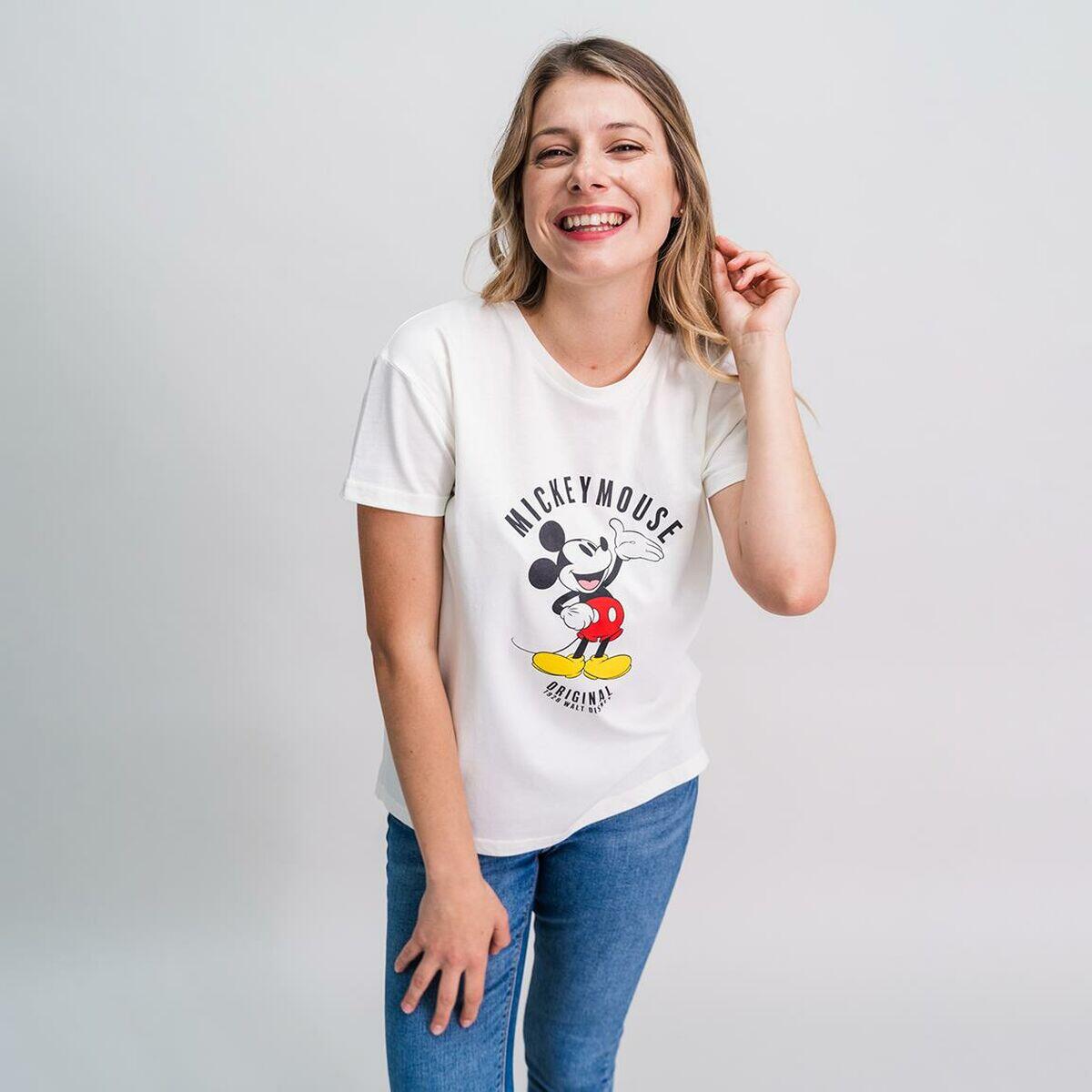 Damen Kurzarm-T-Shirt Mickey Mouse Weiß 2/5