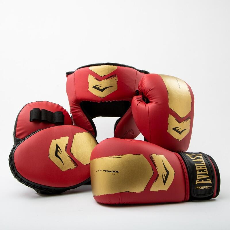 Prospect 2 Boxing Kit - Bokshandschoenen, Pads en Hoofdbeschermer - Rood/Goud