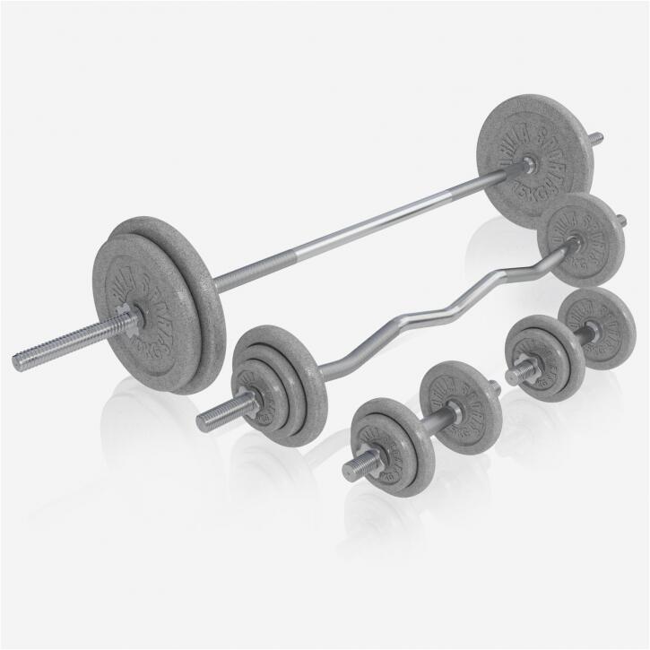 GORILLA SPORTS Hantelbank Kraftstation & Langhantelset 3/7