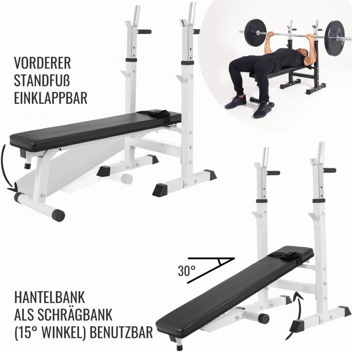 GORILLA SPORTS Hantelbank mit Gewichten 6/7