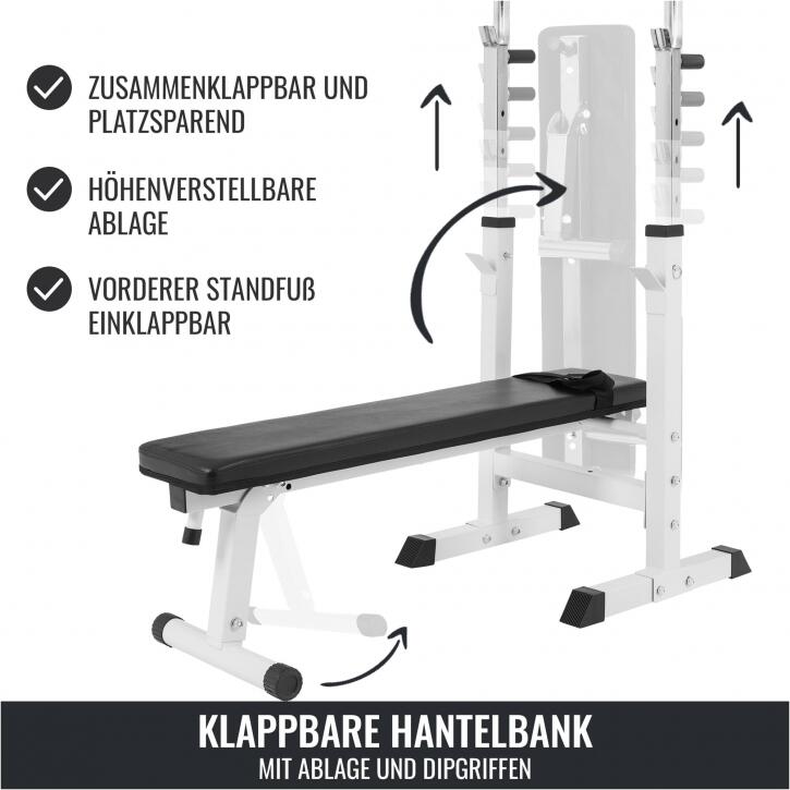 GORILLA SPORTS Hantelbank mit Gewichten 4/7