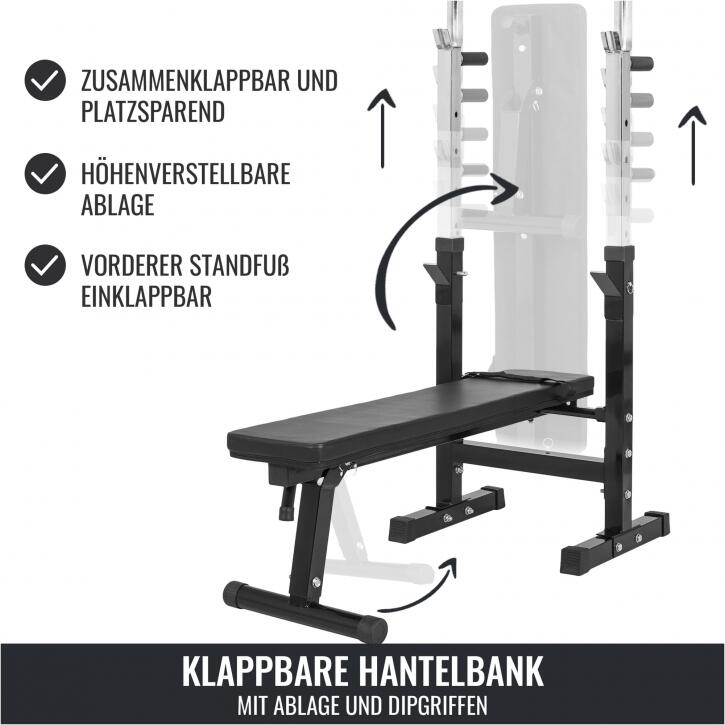 GORILLA SPORTS Hantelbank mit Gewichten 5/7