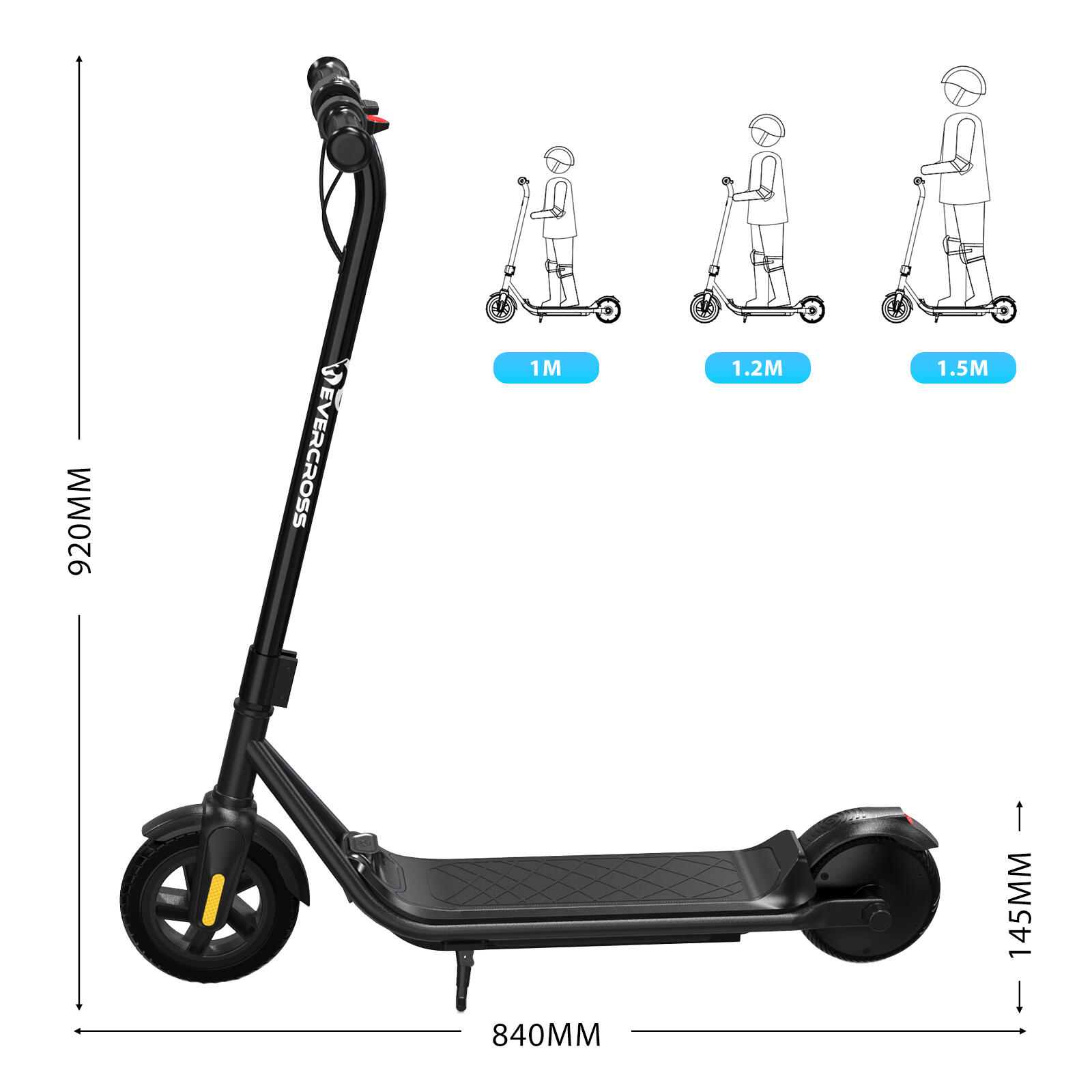Elektrische Step voor Kinderen EVERCROSS TECH - E6 Zwart 2/5