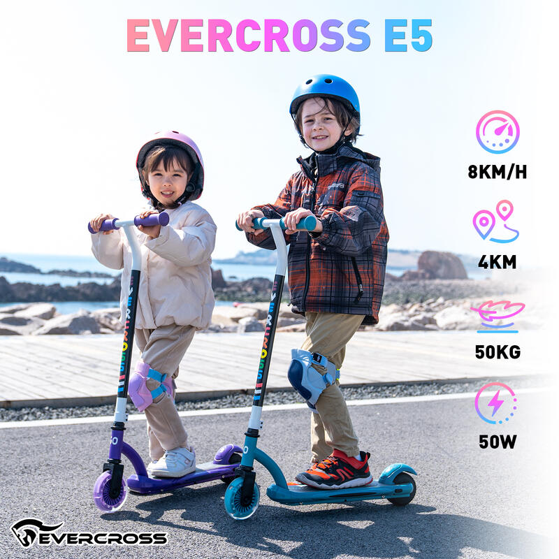 Patinete Eléctrico para Niños EVERCROSS - E5 Violeta