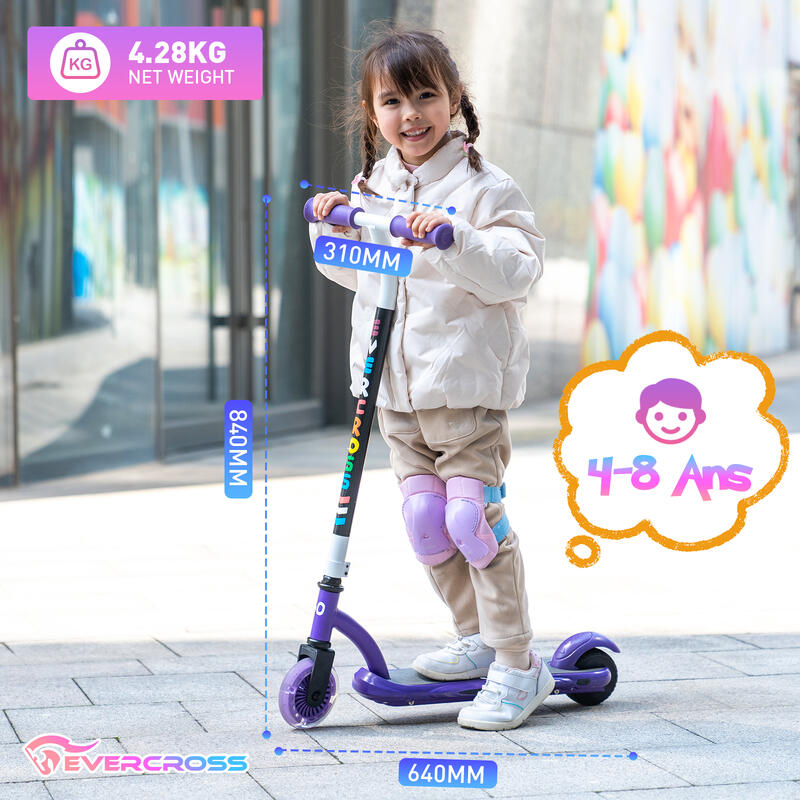 Patinete Eléctrico para Niños EVERCROSS - E5 Violeta