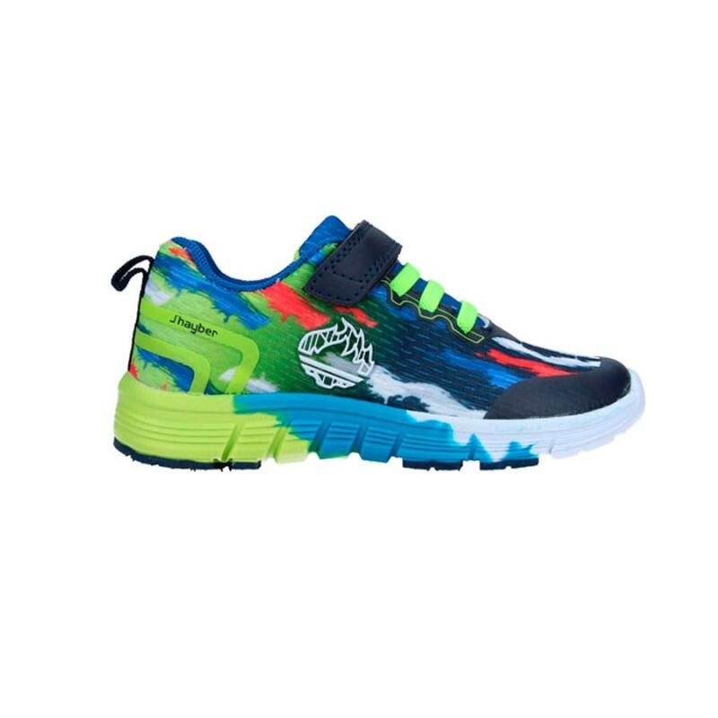 Zapatillas Running Para Niños J'hayber Roseta Navy Multicolor. Transpirables