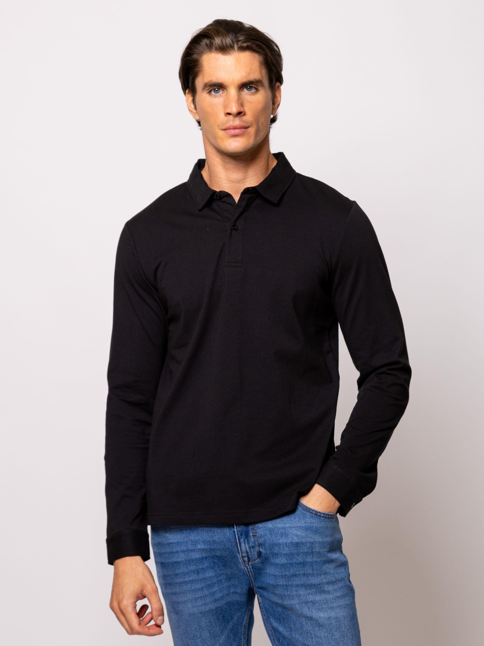 Tricou cu mânecă lungă și guler pentru bărbați CADET