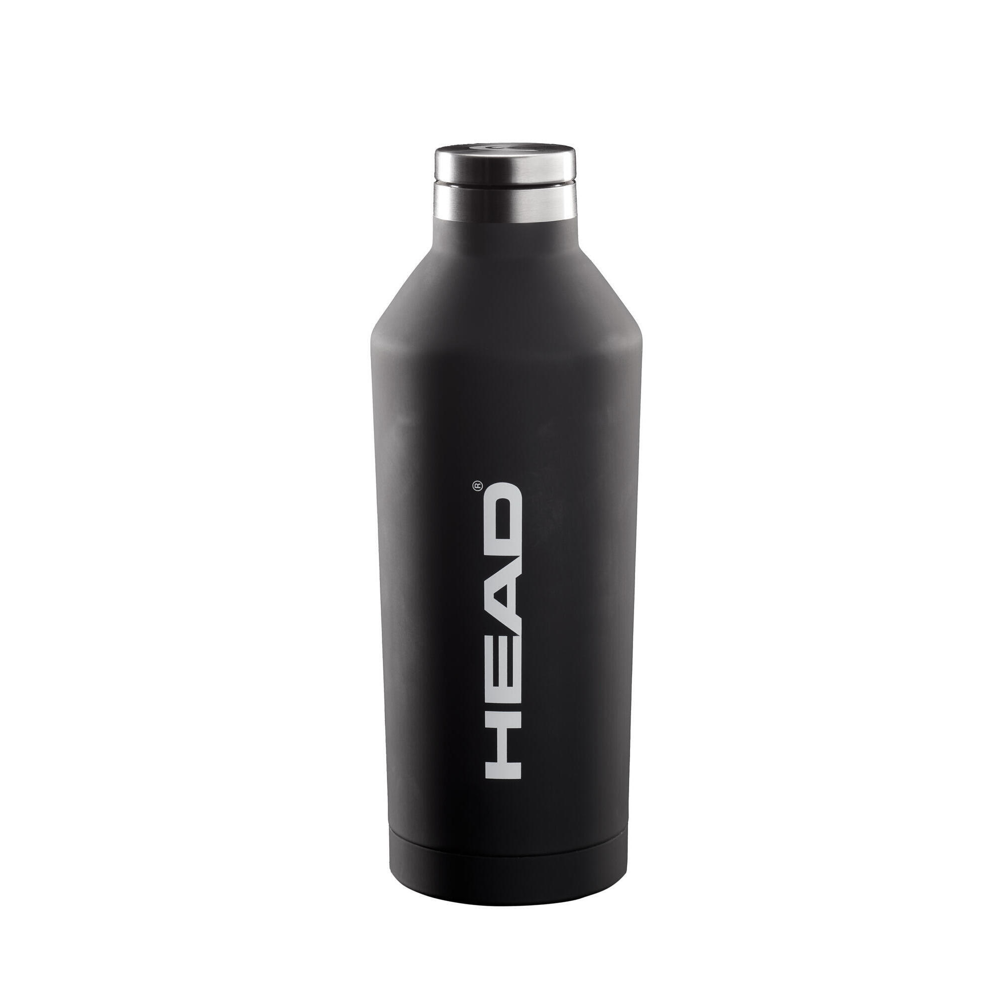 Head - Bouteille D'Eau Thermale Head 500ml En Acier Inoxydable À Double Paroi. - Bouteille Isotherme - Noir - 500 Ml - Decathlon