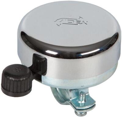 Fietsbel staal met kunststof klepel - chroom (op kaart)