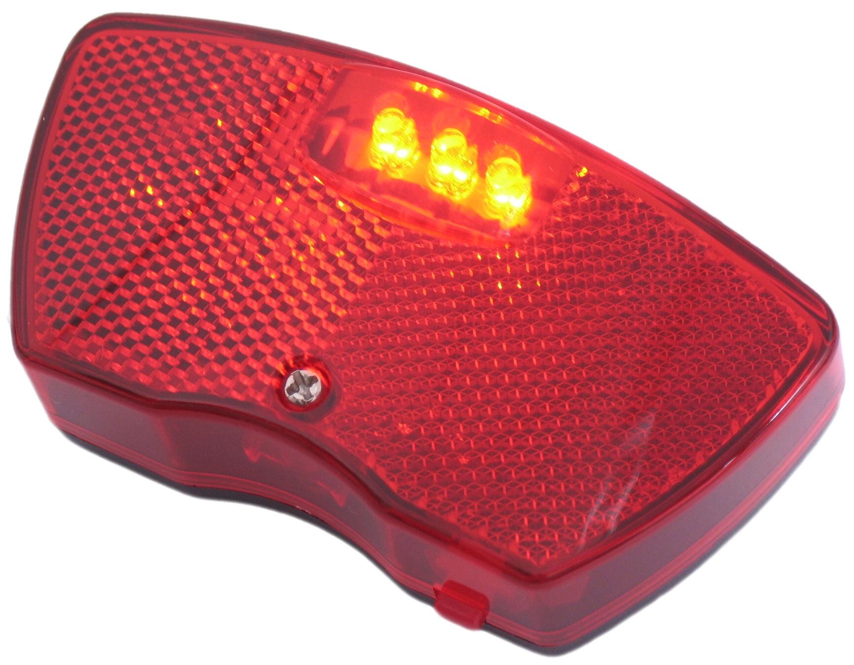 EDGE Dragerachterlicht City - 3 Leds -80Mm- Inclusief Batterijen (Op Kaart)