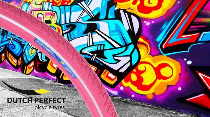Buitenband Dutch Perfect 28 x 1 ½ 40-635 - Roze met Reflectie 1/2