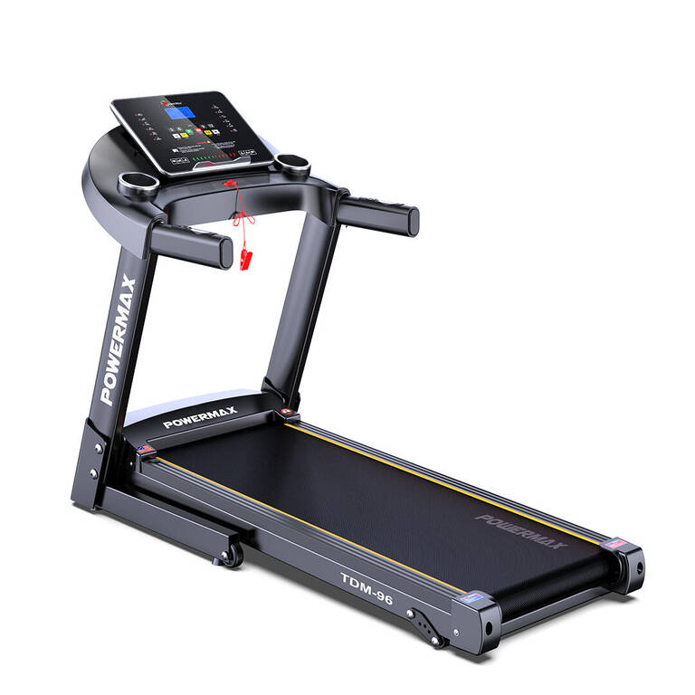 PowerMax Fitness TDM-96 (4HP Peak) Motorised Treadmill for Home Use [ Max User Wt. 110kg _PIPE_ LCD Display _PIPE_ Bluetooth for