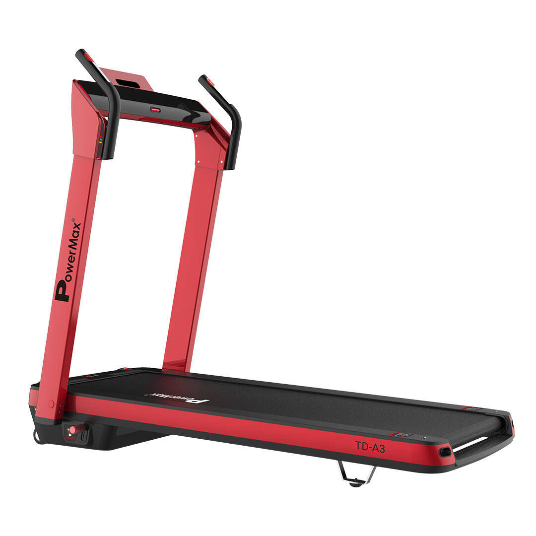 PowerMax Fitness UrbanTrek TD-A3 (5.0HP Peak) Motorized Foldable Treadmill for Home use | Auto Incline Treadmill | 135° Edge Display | Max User 120kg | Top speed 14kmph | Pulse Sensor Exercise Machine -  1