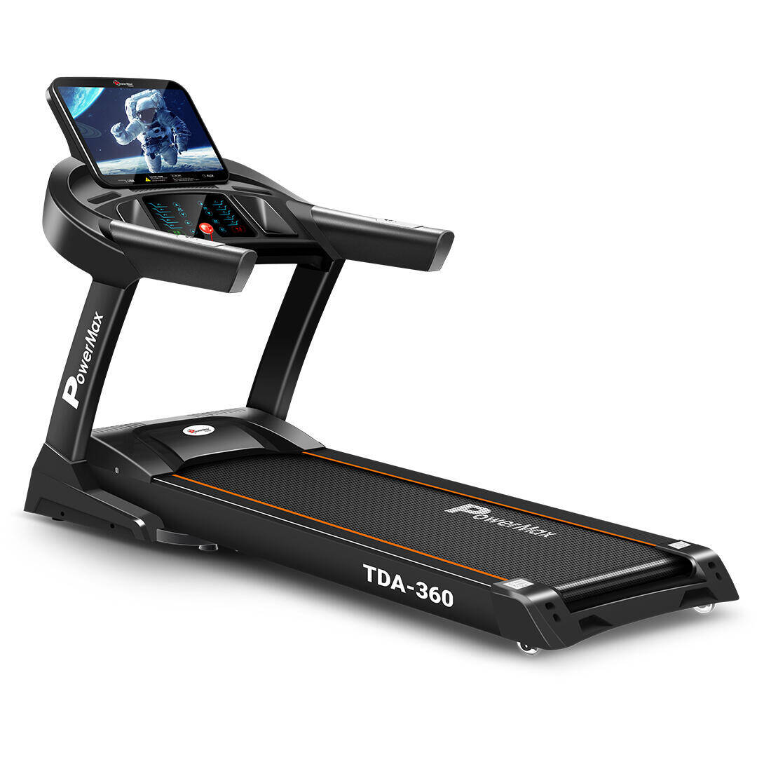 PowerMax Fitness TDA-360 15.6 Inch HD Display Touch Screen (6.0HP Peak) Multi-Function Motorised Treadmill with Automatic Lubric