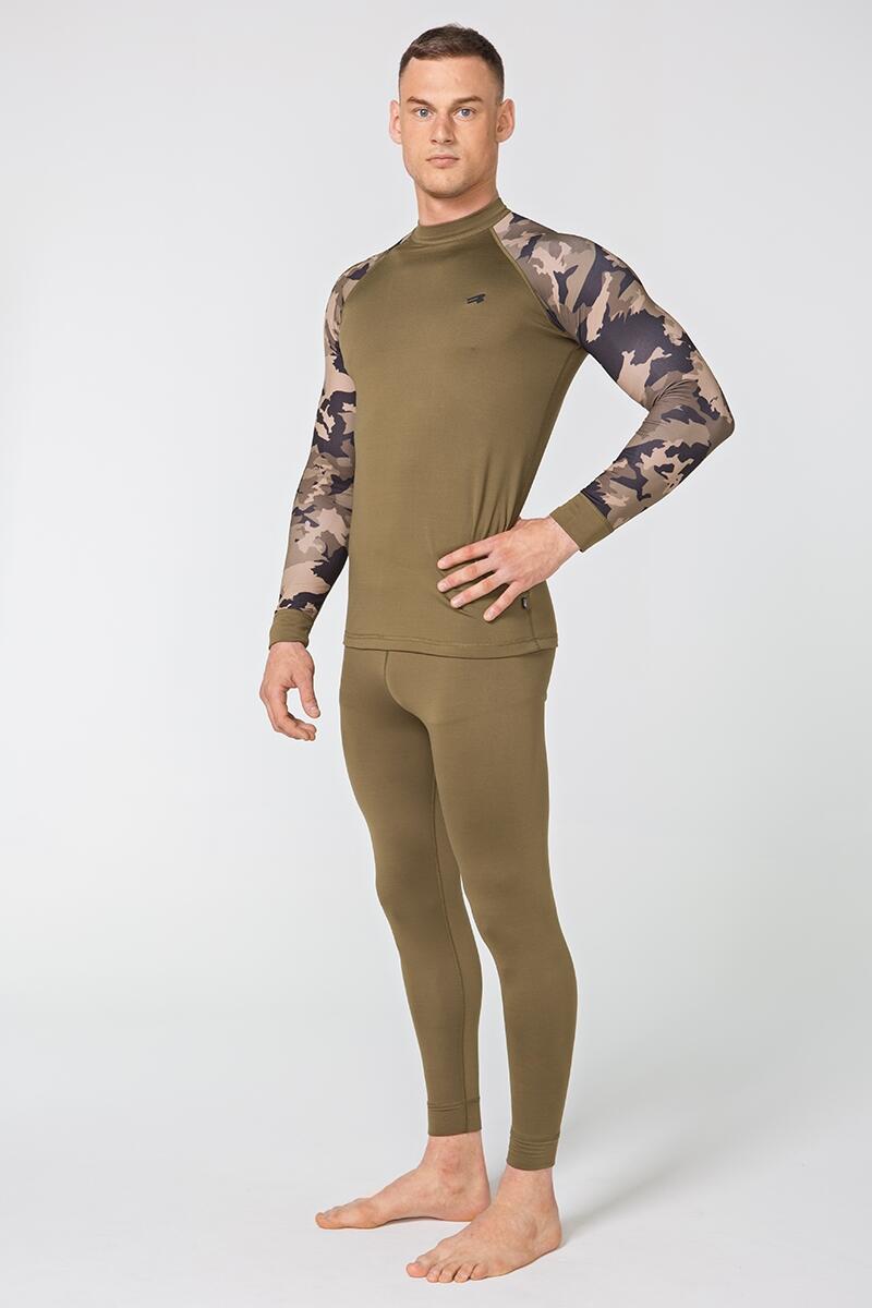 Calzamaglia Sci Di Fondo Uomo 500 Nera E Verde Oliva WEDZE