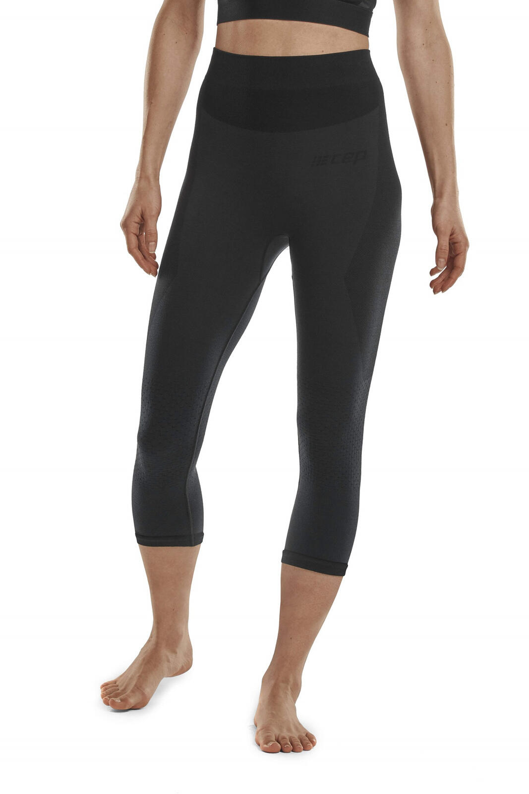 Legginsy sportowe zimowe 3/4 z wełną Merino CEP damskie 1/3