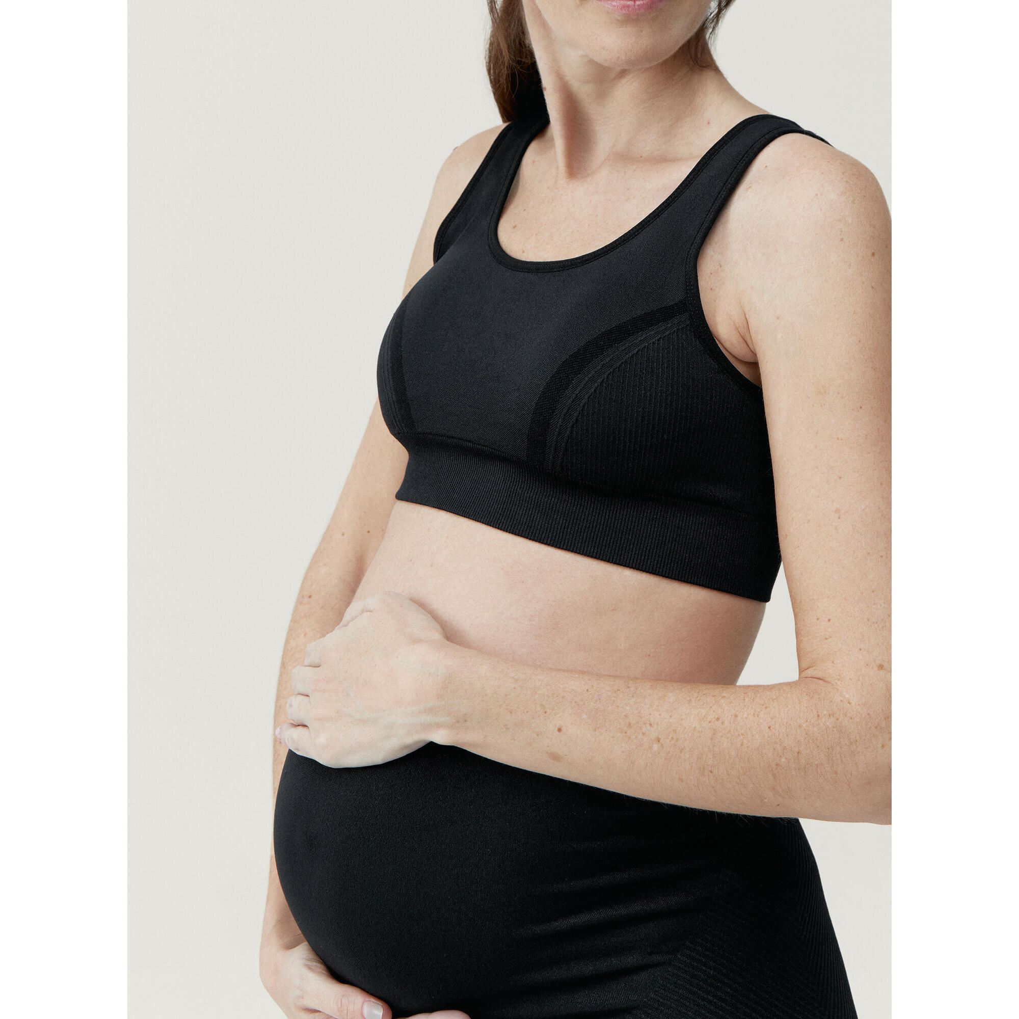 Born Living Yoga - Top De Sport Maternité Mommy Line Born Living - Brassière - Noir|rouge - 38 S - Decathlon