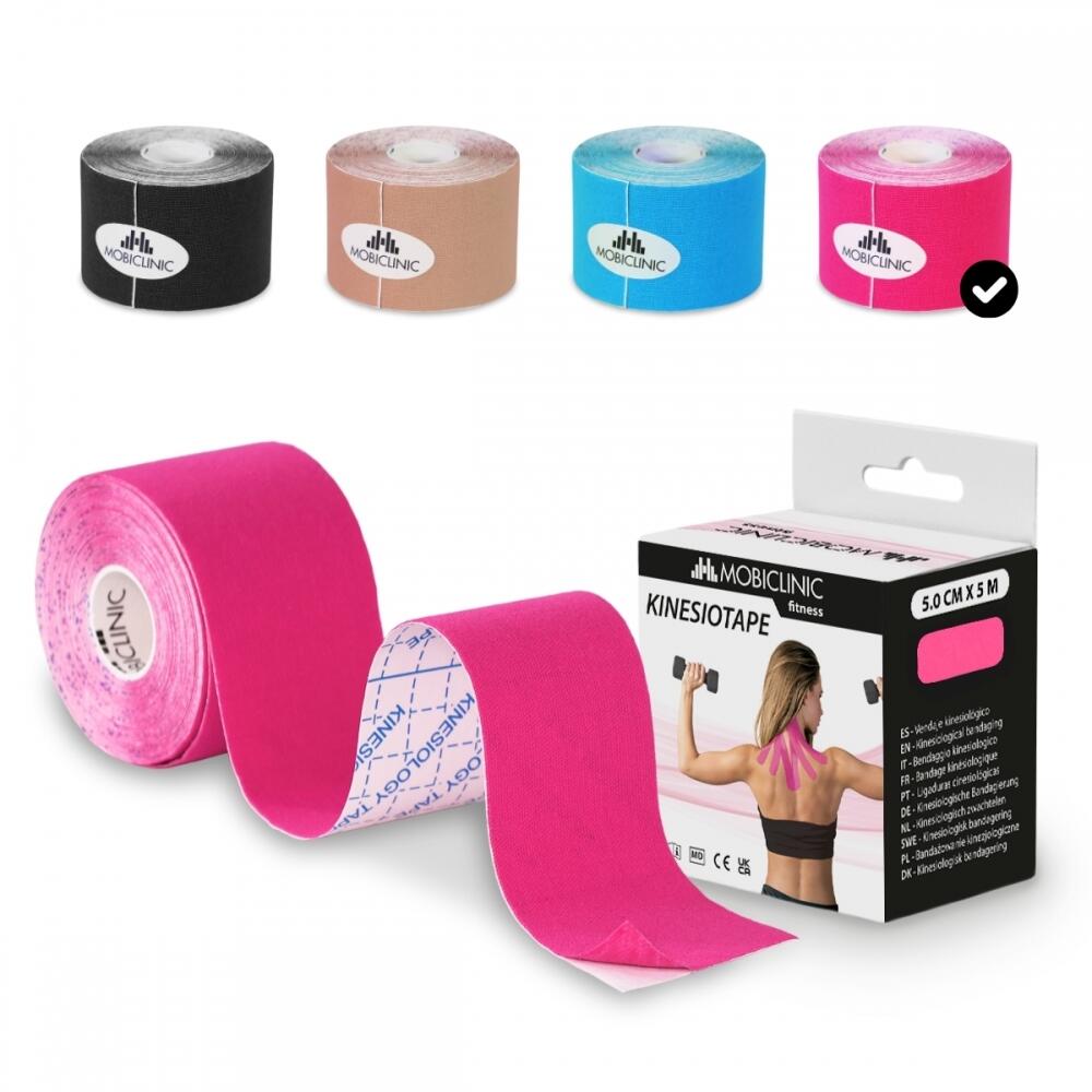 Mobiclinic - Bande Kinésiologie  Kinesio Tape Bande Taping Rouleau De 5cmx5mrose - Bande De Kinésiologie - Rose - Taille Unique - Decathlon