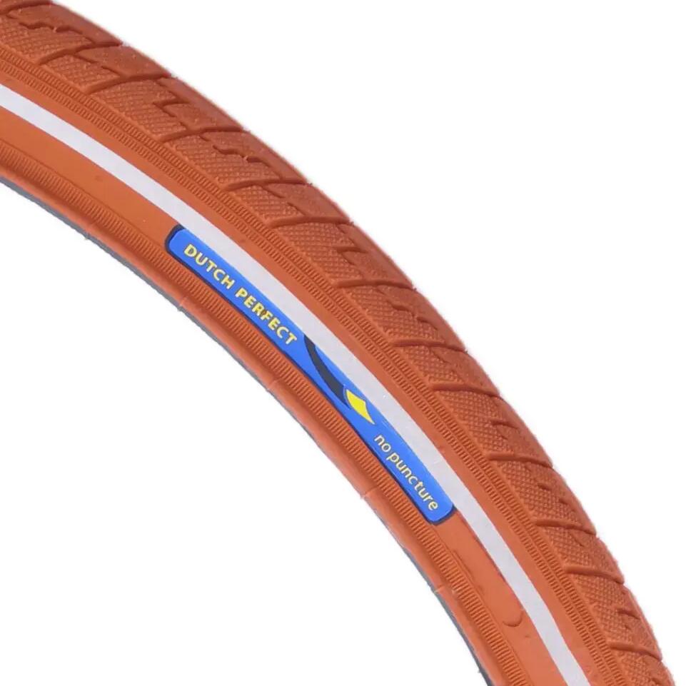 DutchPerfect Bicycle Tire 28 x 1.40 40-622mm Brown with Reflection