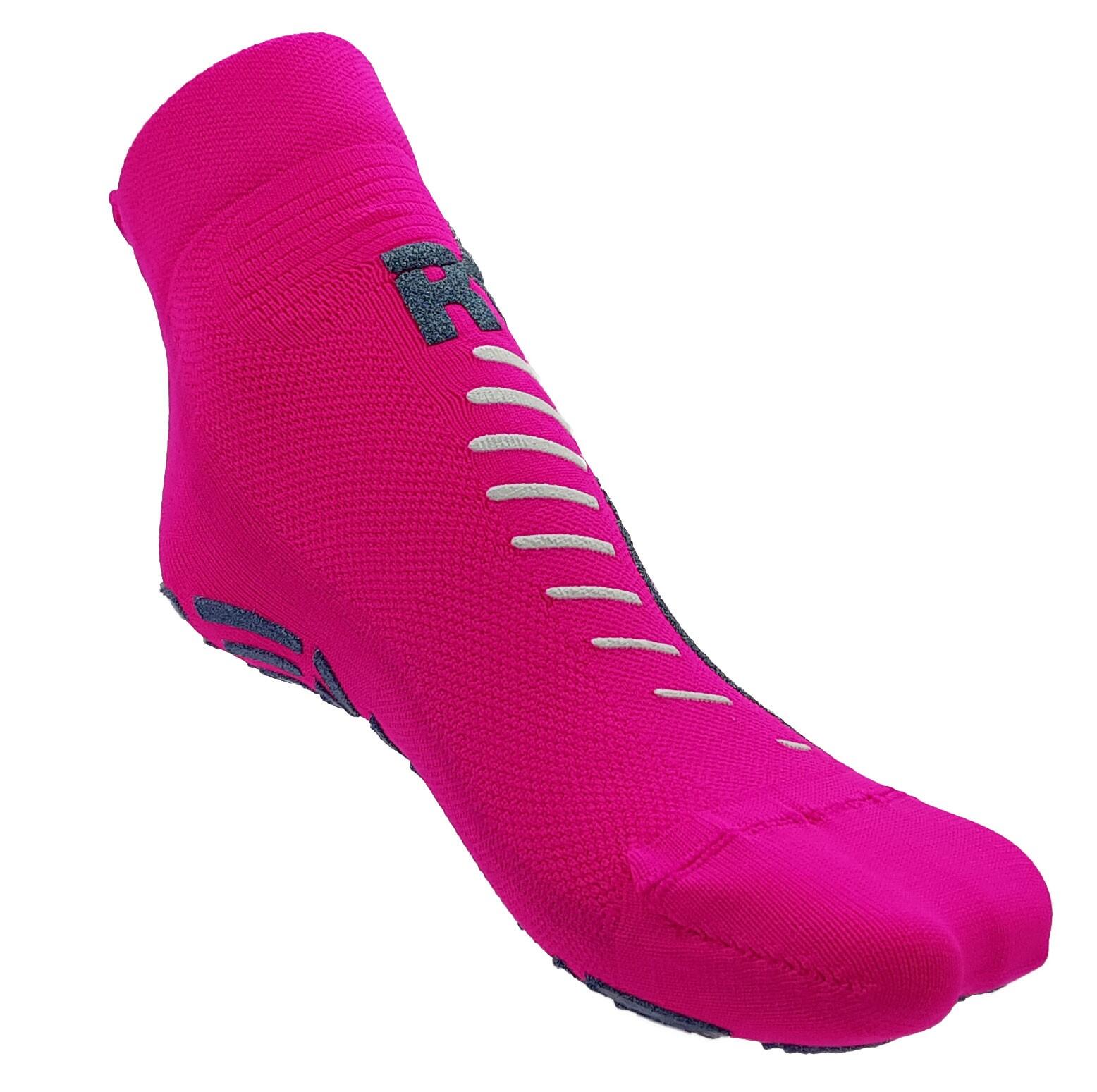 R-EVENGE gymsokken wellness voor volwassenen fitness antislip fuchsia blaw