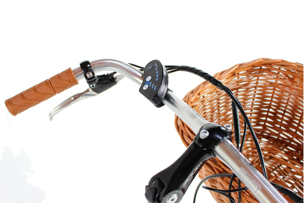 Bicicleta eléctrica urbana Dolce Vita Mujer con bolsas y cesta - Negro 2/4