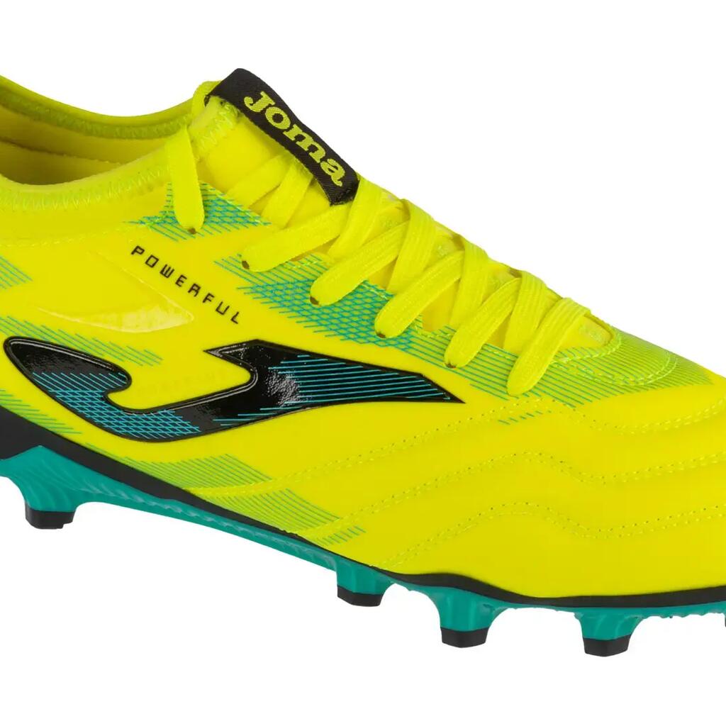 Joma Powerful 2411 FG Football Boots — Lemon Fluor/Turquoise, UK 9 (EU 44)