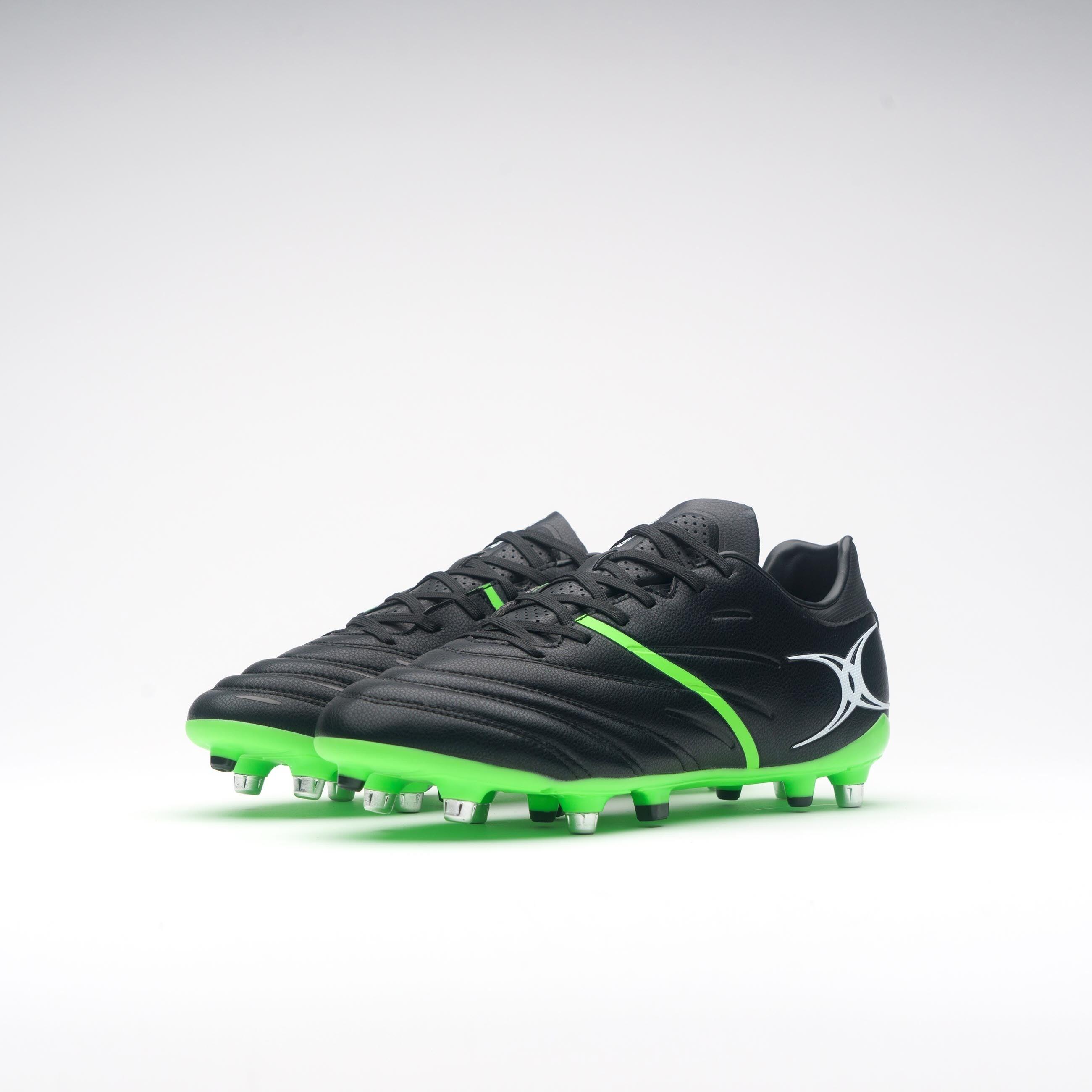 Gilbert X20 Power 6 Studs Adults Soft Ground Rugby Boots Black 5/6