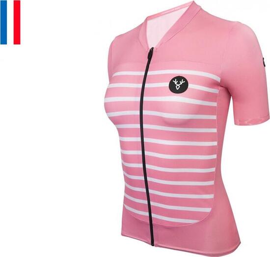 Maillot Manches Courtes Femme LeBram Ventoux Saumon Coupe Ajustée
