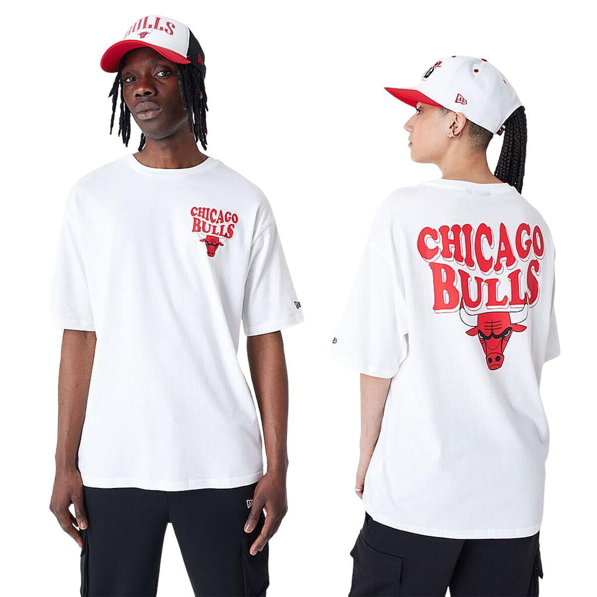 T-shirt à manches courtes homme New Era  SCRIPT OS TEE CHIBUL 60435518 Blanc 1/3