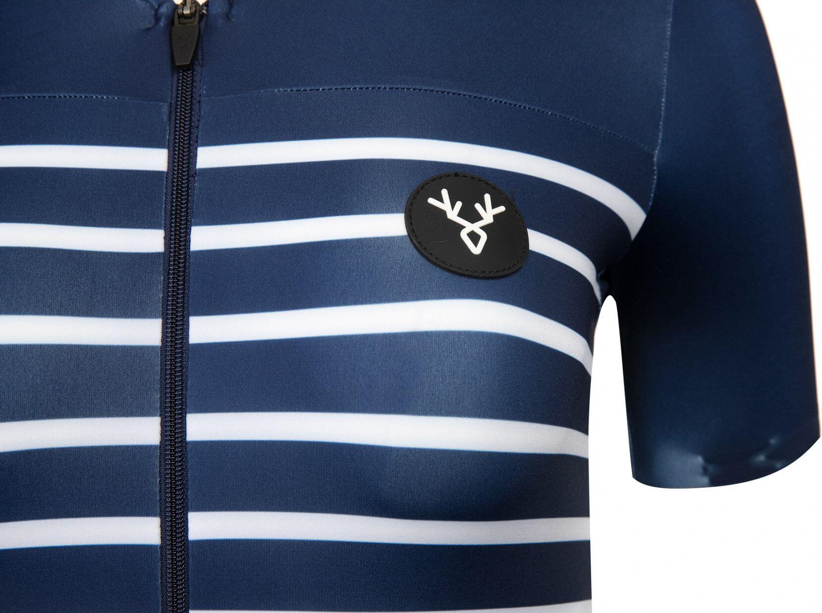Jersey de manga corta azul marino LeBram Ventoux para mujer, corte ajustado 5/7