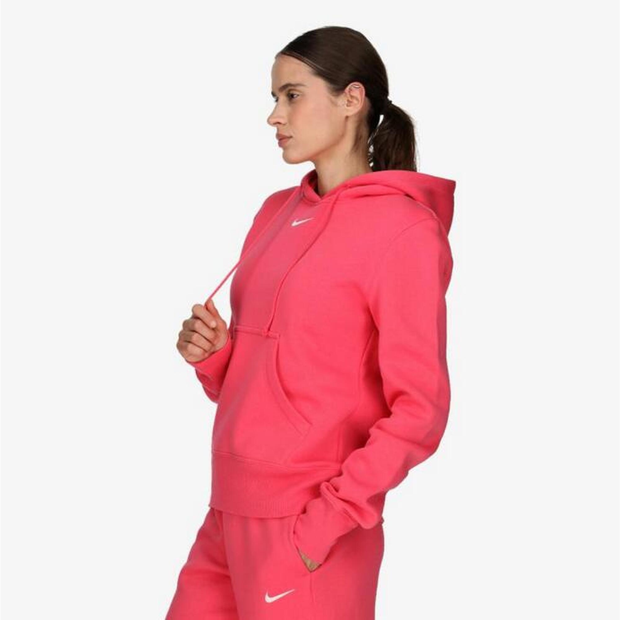 Felpa donna nike sportswear phoenix fleece - fucsia