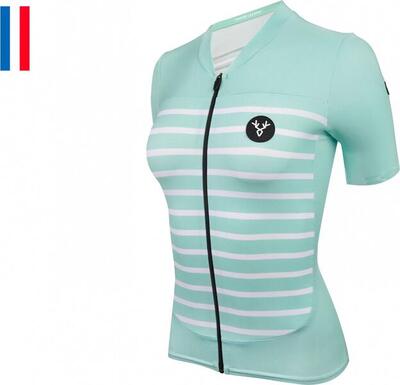 Lebram ventoux women's celeste green short sleeve jersey tailored fit