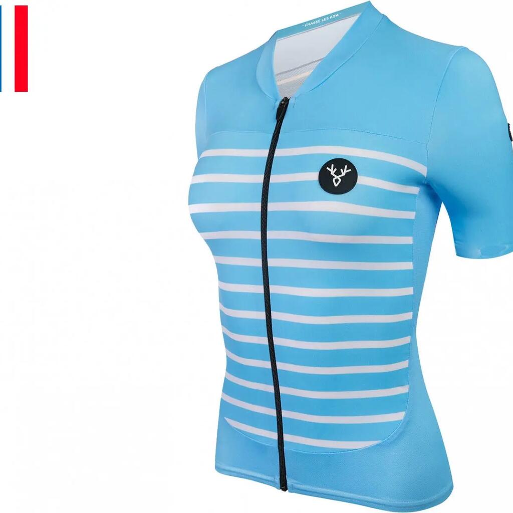 LeBram Ventoux Women's Short Sleeve Jersey Sky Blue Adjusted Cut