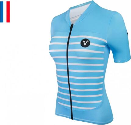 Maillot Manches Courtes Femme LeBram Ventoux Bleu Ciel Coupe Ajustée