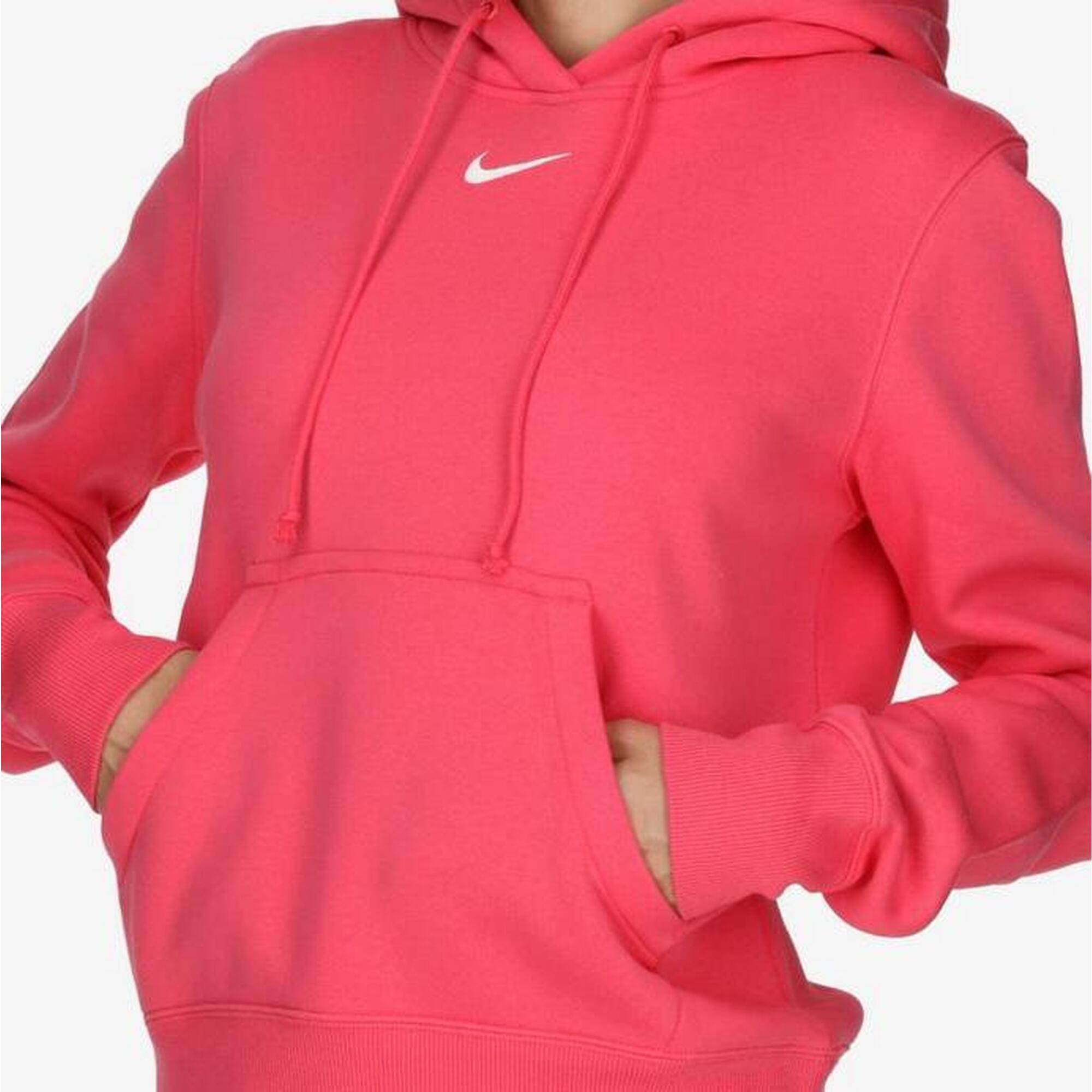 Felpa donna nike sportswear phoenix fleece - fucsia