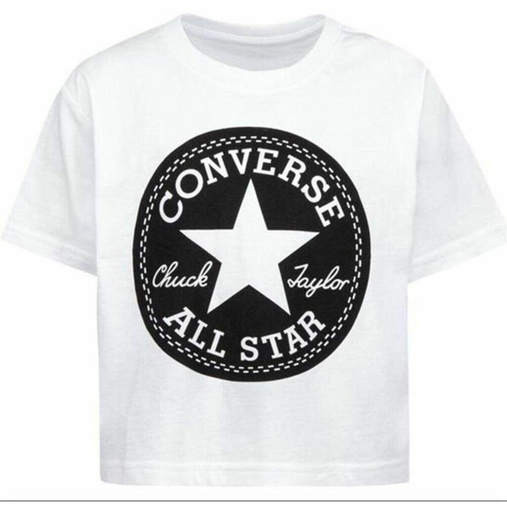 Child's Short Sleeve T-Shirt Converse Chuck Patch Crew White