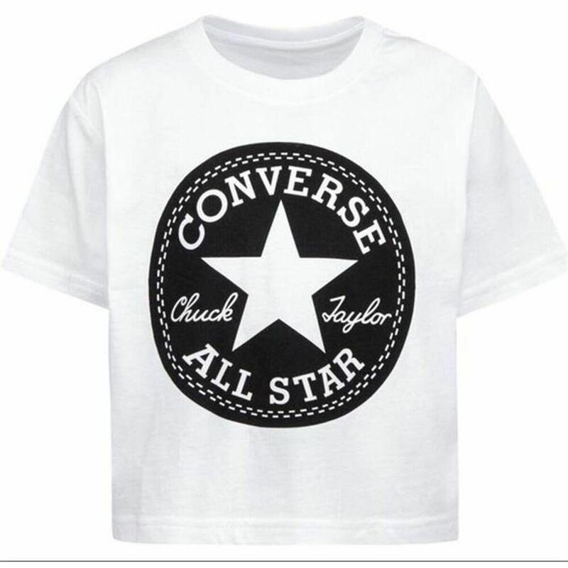 Camiseta de Manga Corta Infantil Converse Chuck Patch Crew Blanco