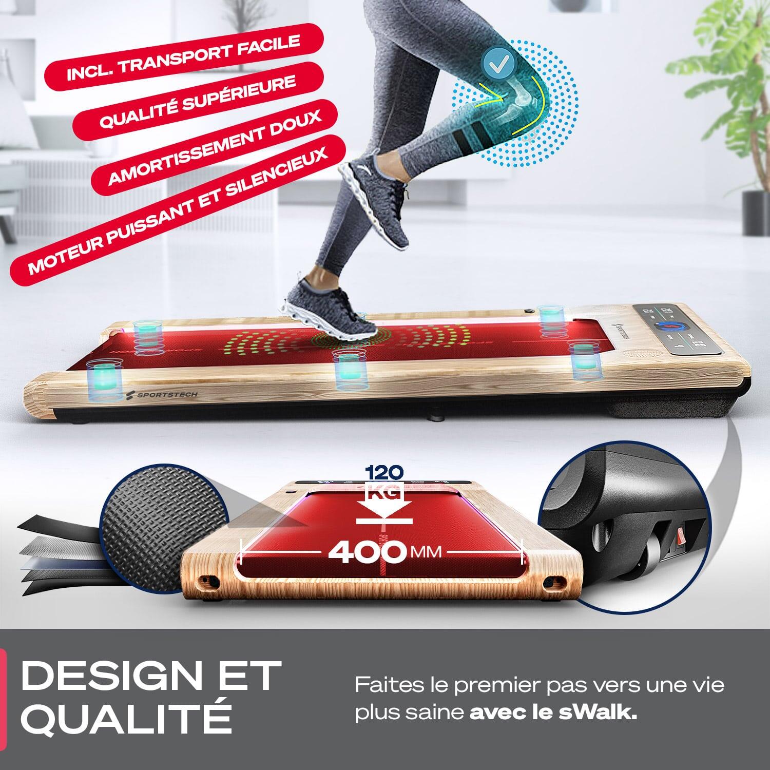 sWalk Walking Pad Laufband, 1-8 km/h Geschwindigkeit,LCD-Display 7/7