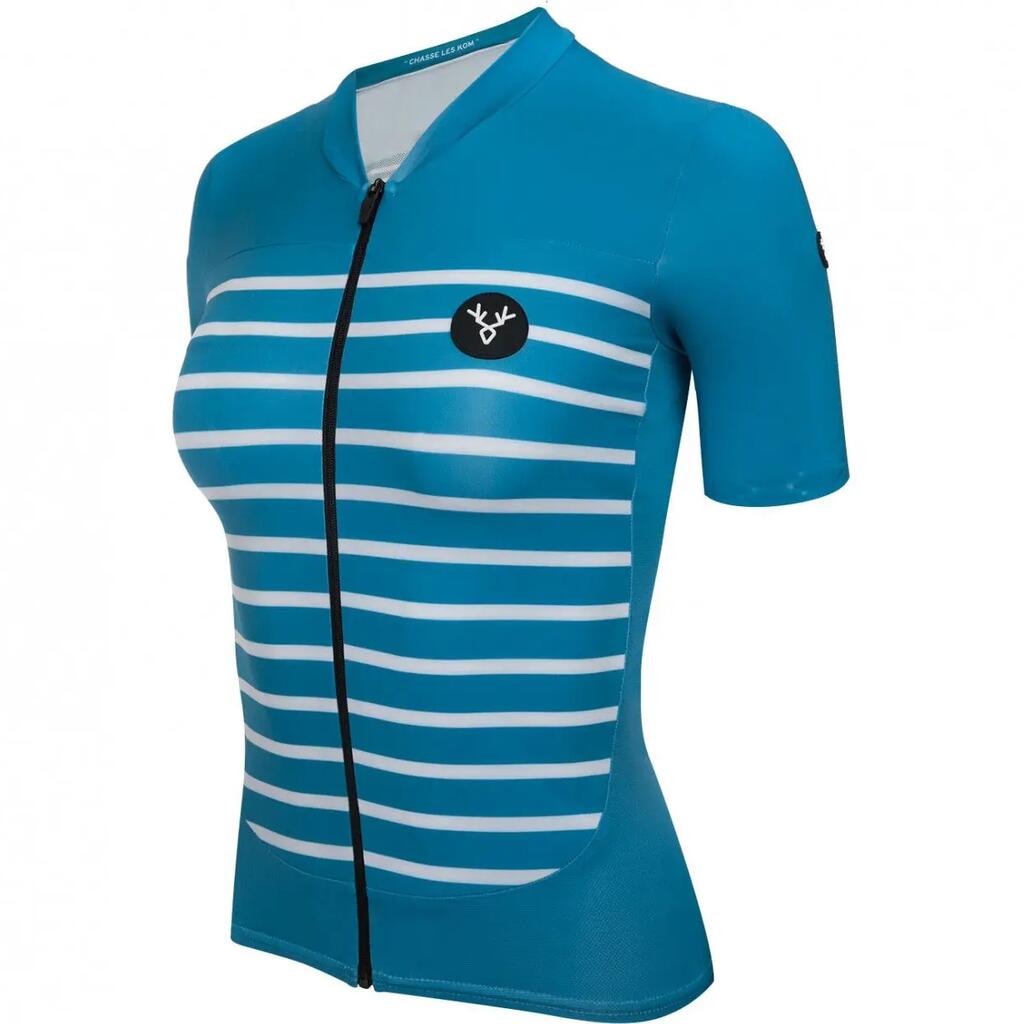 LeBram Ventoux Women's Short Sleeve Jersey Sapphire Blue Tailored Fit