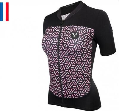 Lebram womens iron cross short sleeve jersey salmon black tailored fit