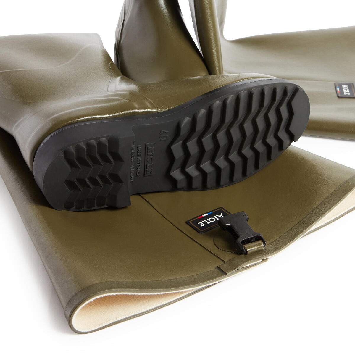 Cuissarde de pêche polyvalente TRUITE Homme Kaki 6/6