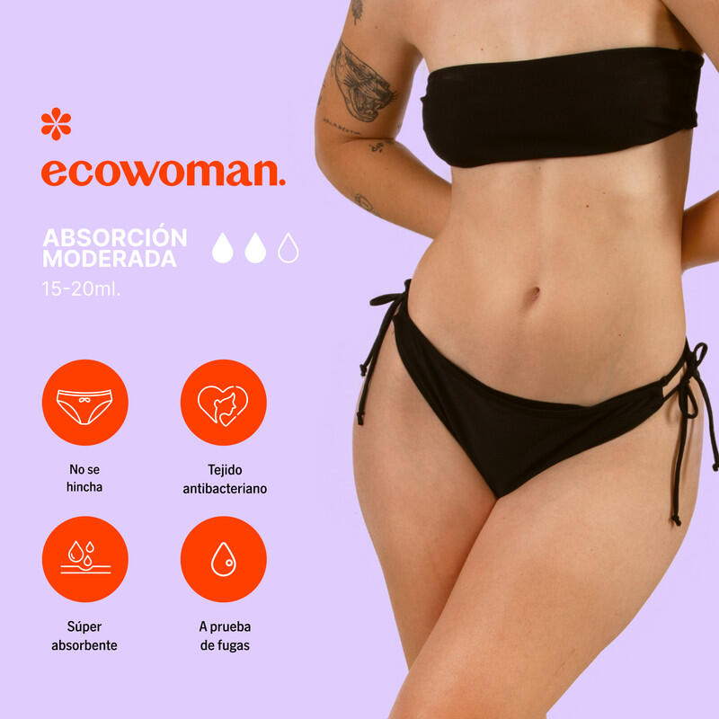 Bikini Menstrual Brasileño con nudo Flujo Moderado Ecowoman