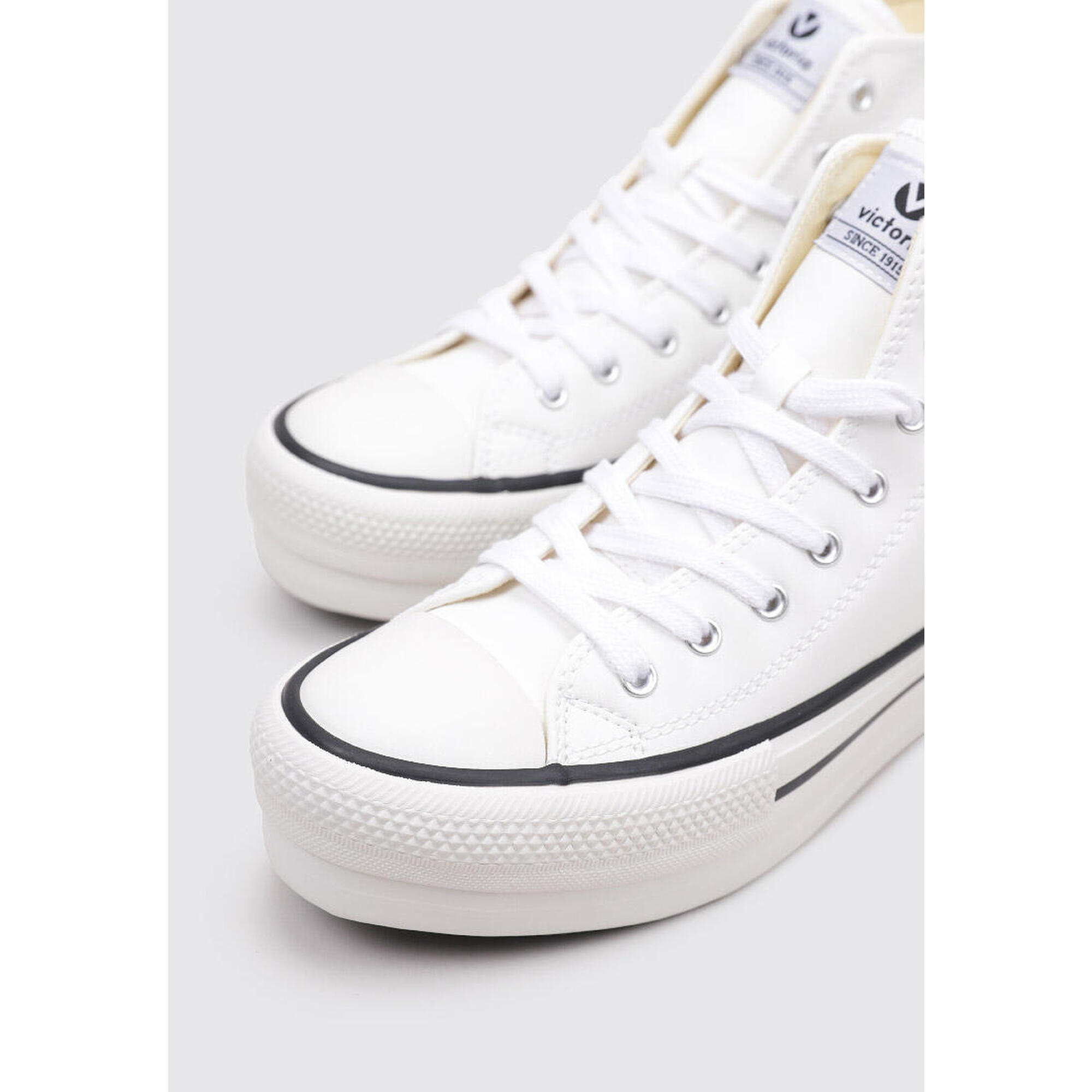 Chaussures Deportivas Mujer Victoria TRIBU DOBLE BOTÍN EFECTO PIEL Blanc