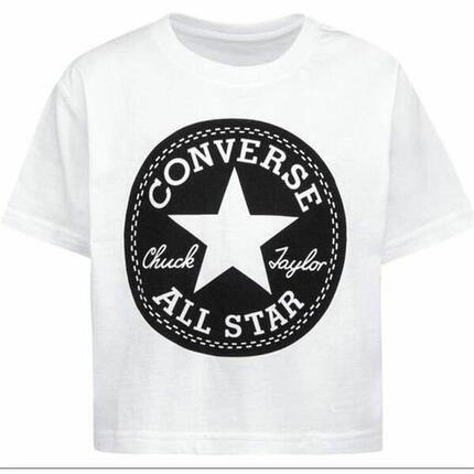 T shirt à manches courtes Enfant Converse Chuck Patch Crew Blanc