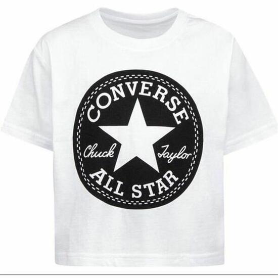 T shirt à manches courtes Enfant Converse Chuck Patch Crew Blanc