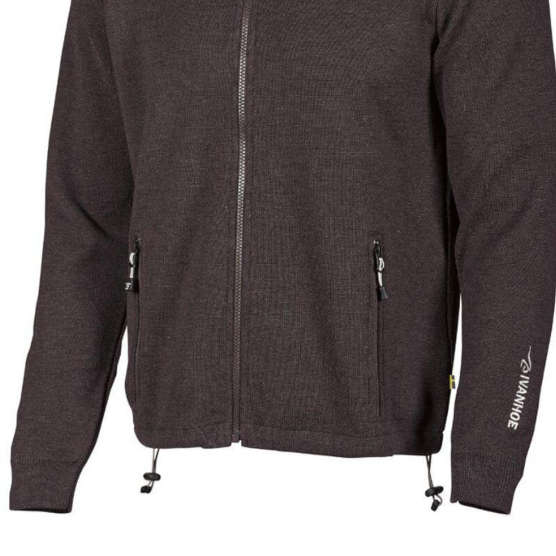 Cardigan Hadar Full Zip - fine laine mérinos - Noir 3/4