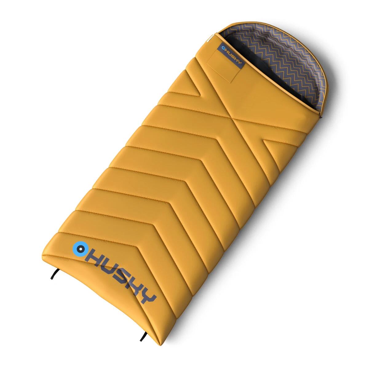 Husky - Sac De Couchage Gizmo 2024 -5°c Moutarde 220 X 90 Cm - Jaune Et Gris - Adultes - Sac De Couchage - Jaune - 220 Cm - Decathlon