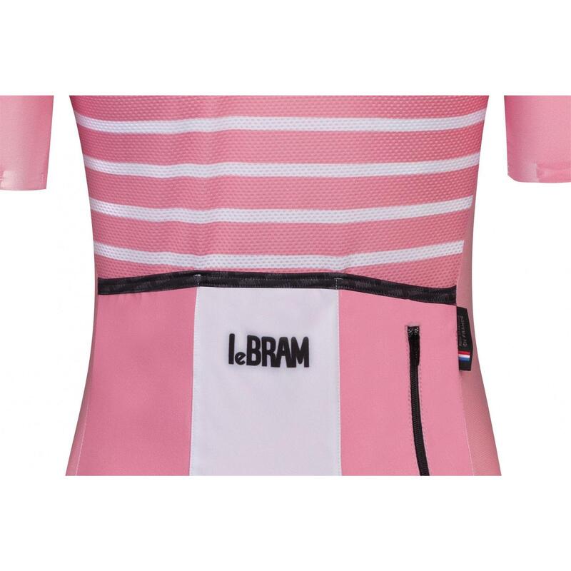 Maillot Manches Courtes Femme LeBram Ventoux Saumon Coupe Ajustée