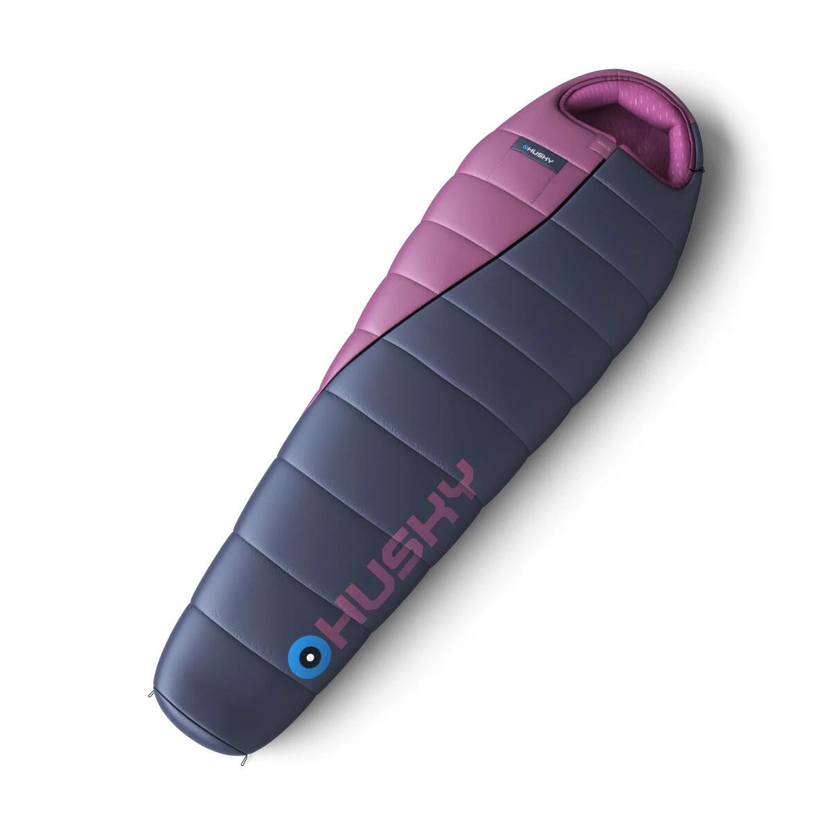 Mummyslaapzak Motion voor dames 2024 -20°C - 200 cm - Blauw - Roze 1/4